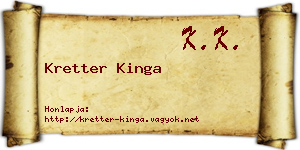 Kretter Kinga névjegykártya