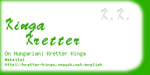 kinga kretter business card